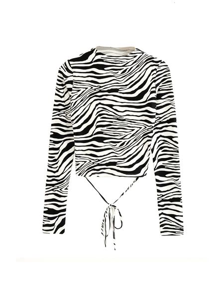 2021 new autumn winter fashion all match zebra printing without back tight shirt long sleeve thin neck elastic cotton egpq, White
2021 new autumn winter fashion all match zebra printing without back tight shirt long sleeve thin neck elastic cotton egpq, White