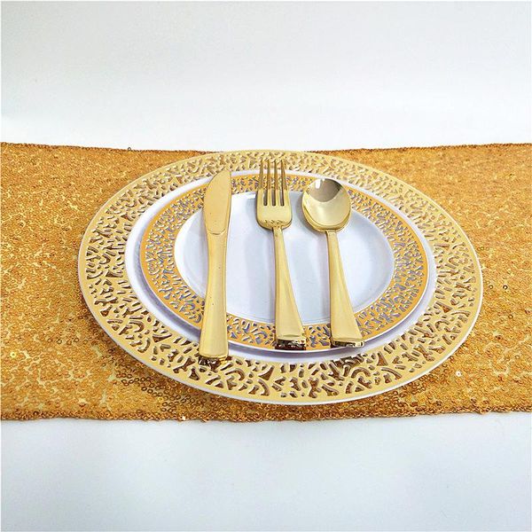 disposable dinnerware chenn 10/20/50 pcs/set gold cups plastic plates fork knives spoons clear set wedding party supplies
disposable dinnerware chenn 10/20/50 pcs/set gold cups plastic plates fork knives spoons clear set wedding party supplies