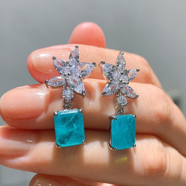 Trendy 100% 925 Sterling Silver Paraiba Tourmaline Gemstone Drop Earrings for Women Vintage Ear Fine Jewelry Drop Shipping Gift
Trendy 100% 925 Sterling Silver Paraiba Tourmaline Gemstone Drop Earrings for Women Vintage Ear Fine Jewelry Drop Shipping Gift