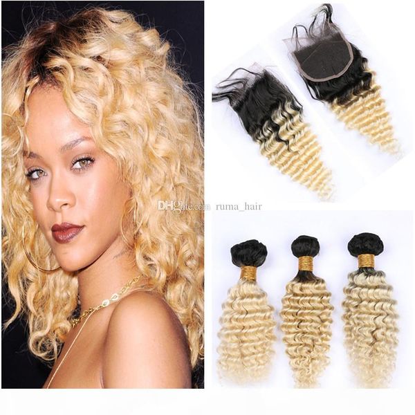 ombre blonde deep wave curly human hair 3 bundles with closure peruvian 1b 613 dark root blonde ombre human hair wefts, Black;brown
ombre blonde deep wave curly human hair 3 bundles with closure peruvian 1b 613 dark root blonde ombre human hair wefts, Black;brown