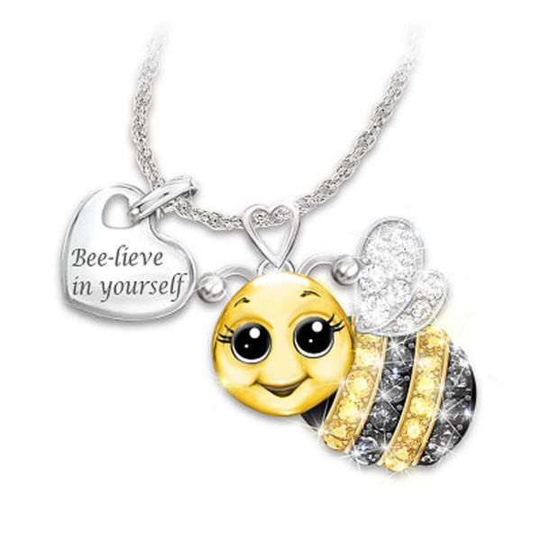 berbeny cute rhinestone novelty bee insect necklace pendant chain choker animal alloy jewelry for women girls ladies, Silver 
berbeny cute rhinestone novelty bee insect necklace pendant chain choker animal alloy jewelry for women girls ladies, Silver