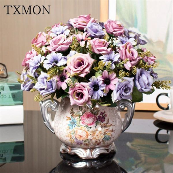 txmon european-style simulation dry flower home living room decoration potted indoor table placed artificial plastic fake flower1
txmon european-style simulation dry flower home living room decoration potted indoor table placed artificial plastic fake flower1