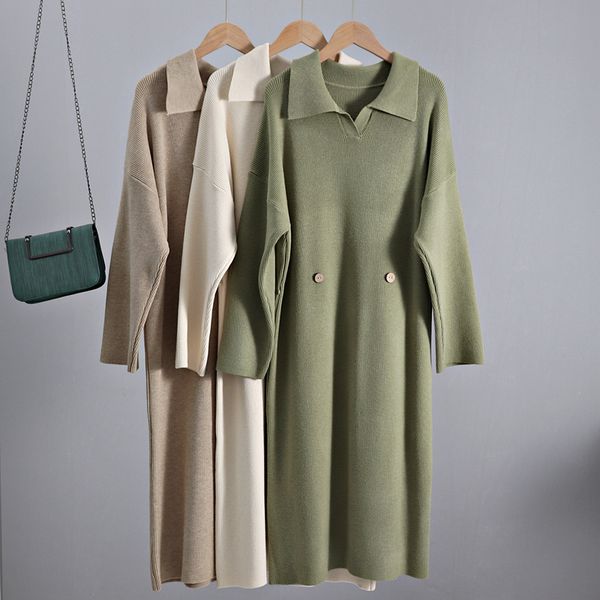 gigogou oversized autumn winter women dress turn-down collar button defined waist sweater dresses thick warm pullover midi dress c1009
gigogou oversized autumn winter women dress turn-down collar button defined waist sweater dresses thick warm pullover midi dress c1009