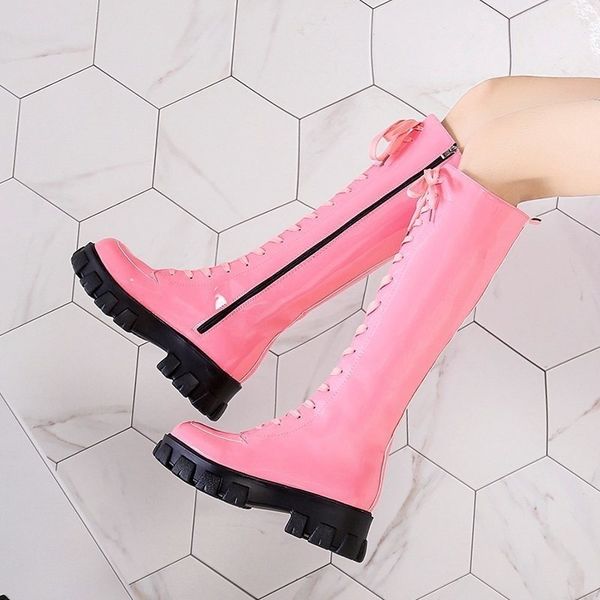 popular synthetic leather boots, colorful autumn high heels with knee height and laces for women's shoes, Black
popular synthetic leather boots, colorful autumn high heels with knee height and laces for women's shoes, Black
