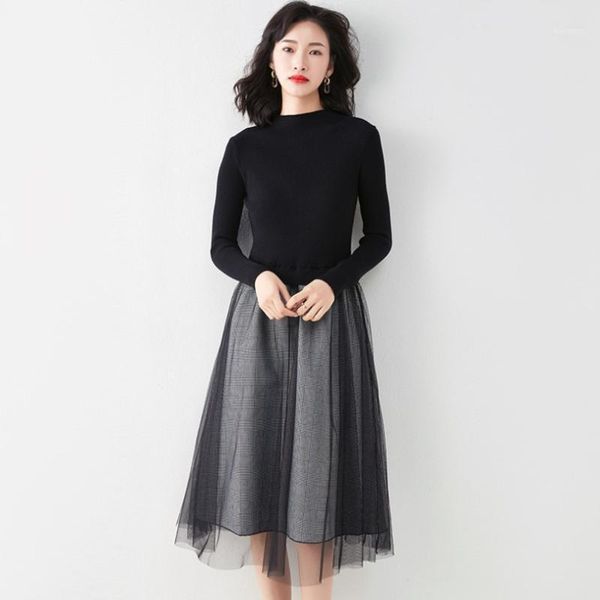 2021 autumn winter dress women new casual solid fake two-piece long sleeve knitted clothes korean bottom stitching sweater dress1, Black;gray
2021 autumn winter dress women new casual solid fake two-piece long sleeve knitted clothes korean bottom stitching sweater dress1, Black;gray