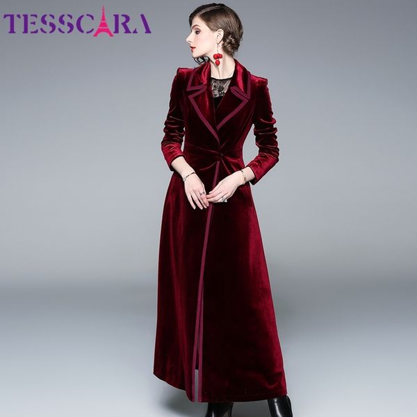 tesscara women autumn winter long maxi velvet trench coat female vintage blazer designer elegant outerwear & coats 1031, Tan;black
tesscara women autumn winter long maxi velvet trench coat female vintage blazer designer elegant outerwear & coats 1031, Tan;black