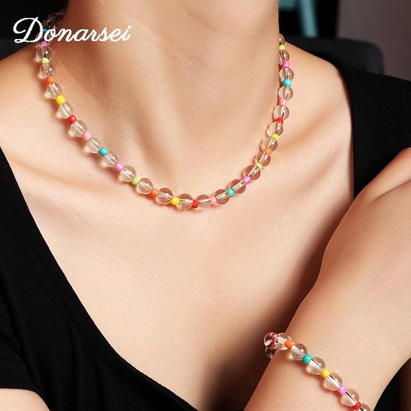 donarsei 2020 new fashion transparent beaded jewelry set for women bohemia colorful chokers necklace bracelet gift, Silver
donarsei 2020 new fashion transparent beaded jewelry set for women bohemia colorful chokers necklace bracelet gift, Silver