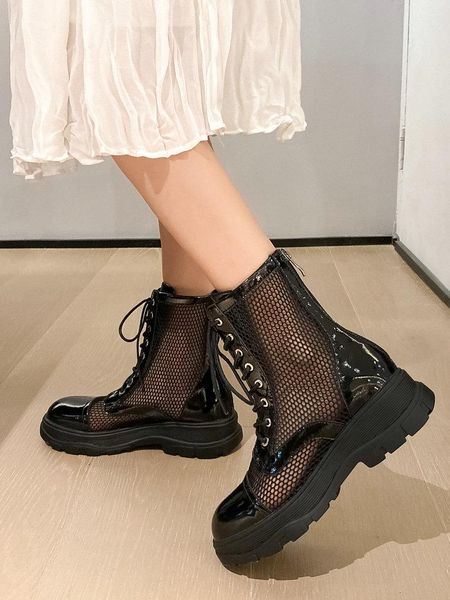 boots eshtonshero mesh sandals summer women ankle leather square flats heel round toe shoes hollow out back, Black
boots eshtonshero mesh sandals summer women ankle leather square flats heel round toe shoes hollow out back, Black
