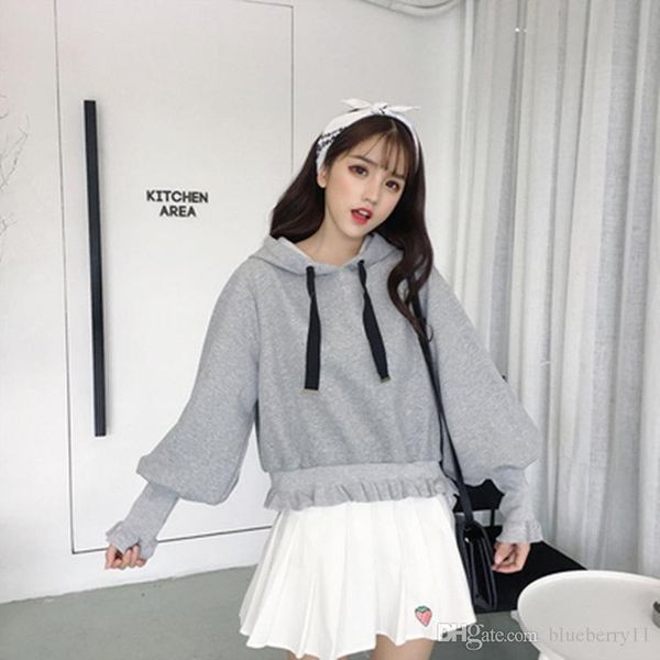 women's hoodies & sweatshirts 2021 sweater female lantern sleeves plus velvet hooded solid color puff short lace thread long sleeve jac, Black
women's hoodies & sweatshirts 2021 sweater female lantern sleeves plus velvet hooded solid color puff short lace thread long sleeve jac, Black