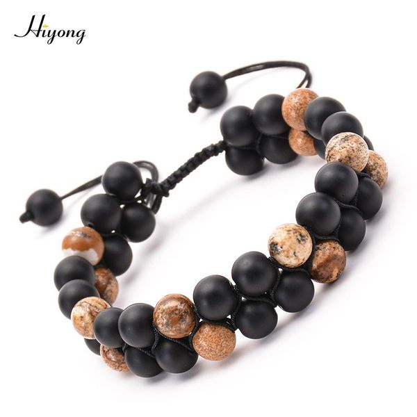 men women black matte stone handmade braided rope natural stone bracelets adjustable double layer yoga beaded bangle bracelets
men women black matte stone handmade braided rope natural stone bracelets adjustable double layer yoga beaded bangle bracelets