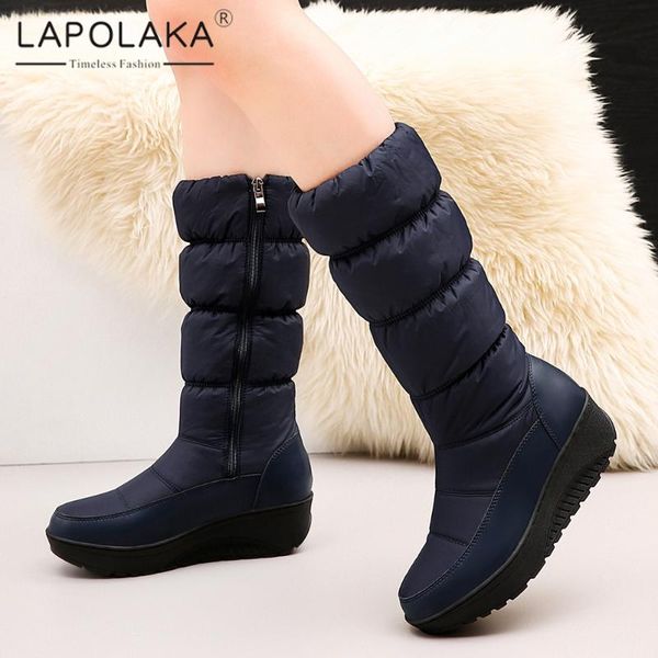 lapolaka 2020 large size 44 mid calf boots woman zip up solid wedge heels winter warm boots women shoes footwear, Black
lapolaka 2020 large size 44 mid calf boots woman zip up solid wedge heels winter warm boots women shoes footwear, Black
