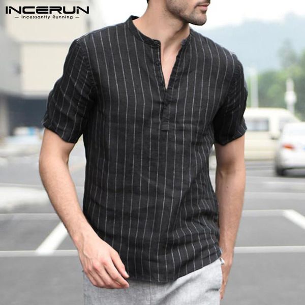 incerun casual mens shirt stripe short sleeve button slim cotton shirt stand collar pullover fashion social men s-3xl 20191, White;black
incerun casual mens shirt stripe short sleeve button slim cotton shirt stand collar pullover fashion social men s-3xl 20191, White;black