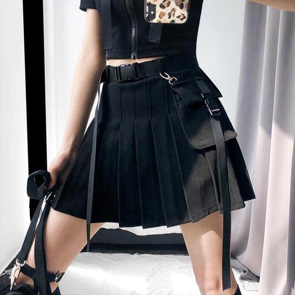 nicemixs streetwear side pocket women mini skirts punk tartan red sashes fashion pleated skirts harajuku saia short skirts, Black
nicemixs streetwear side pocket women mini skirts punk tartan red sashes fashion pleated skirts harajuku saia short skirts, Black