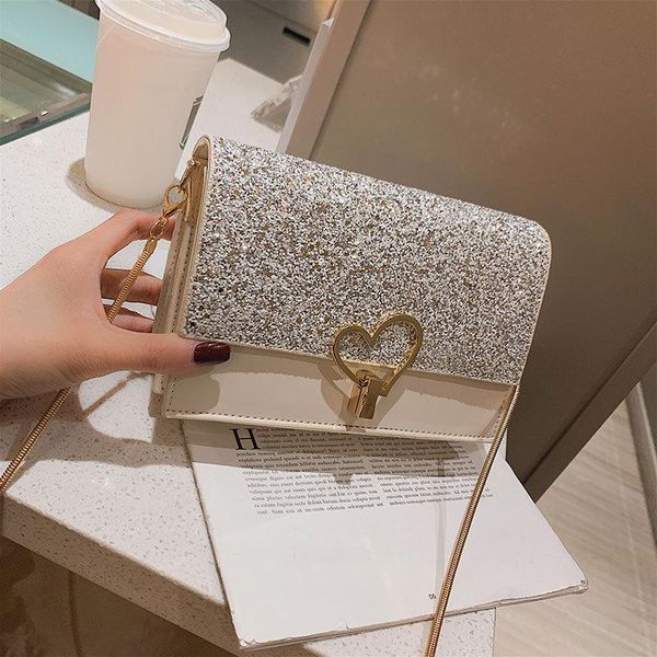 2020 new korean crossbody bag female shoulder small handbag flap girl pu chains fashion women solid messenger bag lady tote