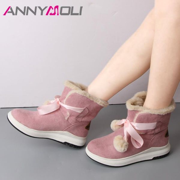 annymoli winter ankle boots shoes women plush platform wedge boots snow bow fur warm cotton short pink size 42 43, Black
annymoli winter ankle boots shoes women plush platform wedge boots snow bow fur warm cotton short pink size 42 43, Black