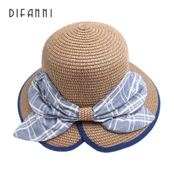 difanni fashion summer hats for women wide brim ribbon butterfuy bow sun hat visor panama straw bucket hat beach travel chapeu, Blue;gray
difanni fashion summer hats for women wide brim ribbon butterfuy bow sun hat visor panama straw bucket hat beach travel chapeu, Blue;gray