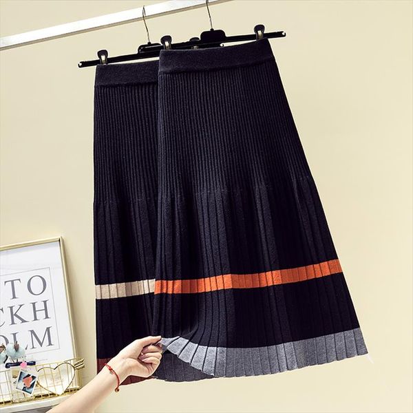 l 3xl plus size autumn winter fashion new contrast color pleated elastic high waist skirt all match females bottoms, Black
l 3xl plus size autumn winter fashion new contrast color pleated elastic high waist skirt all match females bottoms, Black