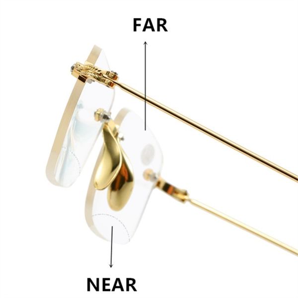 metal bifocal reading near anti blue light rimless presbyopic glasses transparent gold color men women firm hinge gafas, Silver
metal bifocal reading near anti blue light rimless presbyopic glasses transparent gold color men women firm hinge gafas, Silver