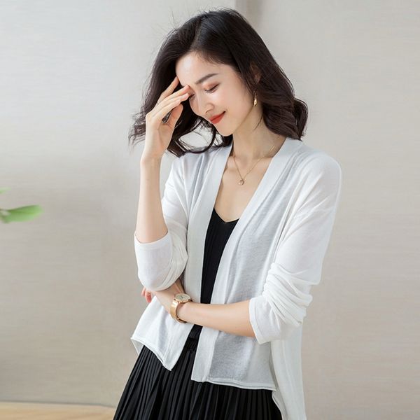 spring 2020 coat new women's small coat imitation linen loose thin casual v-neck knitted cardigan 8ivv4, White;black
spring 2020 coat new women's small coat imitation linen loose thin casual v-neck knitted cardigan 8ivv4, White;black
