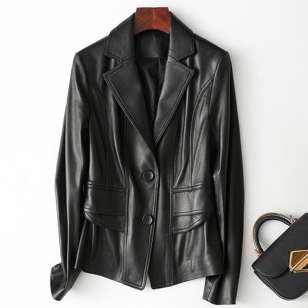women's leather & faux 100% real sheepskin coat female autumn winter clothes 2021 korean wool fur collar genuine jacket chaqueta mujer, Black
women's leather & faux 100% real sheepskin coat female autumn winter clothes 2021 korean wool fur collar genuine jacket chaqueta mujer, Black