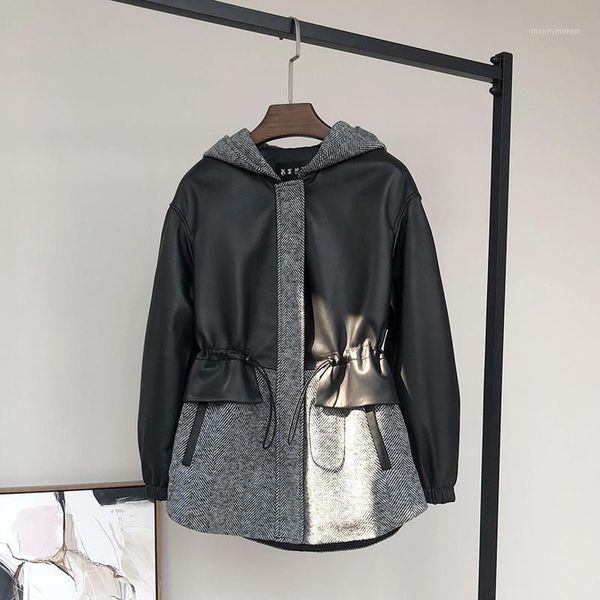 women's leather & faux spring autumn real genuine jacket women clothes 2021 sheepskin coat korean vintage streetwear zt34701, Black
women's leather & faux spring autumn real genuine jacket women clothes 2021 sheepskin coat korean vintage streetwear zt34701, Black