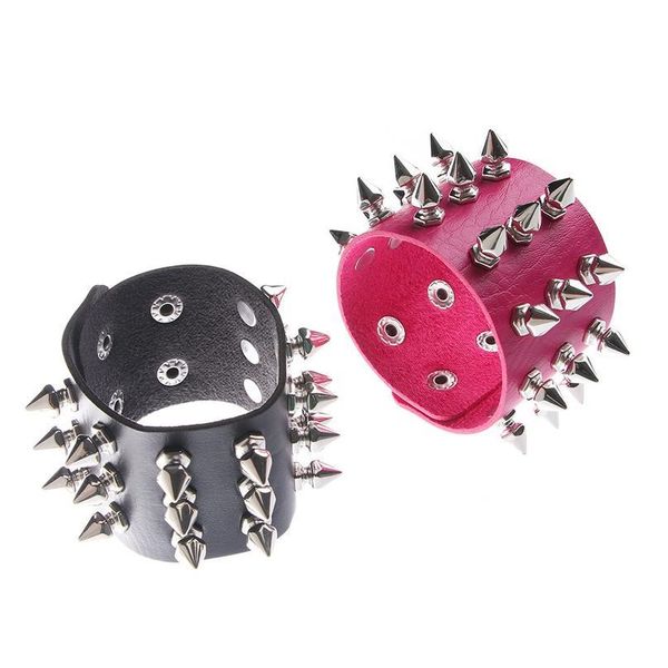 2020 fashion punk gothic bracelet rock three row metal cone rivet leather wristband bangle wide cuff bracelet charm qylstr, White 
2020 fashion punk gothic bracelet rock three row metal cone rivet leather wristband bangle wide cuff bracelet charm qylstr, White