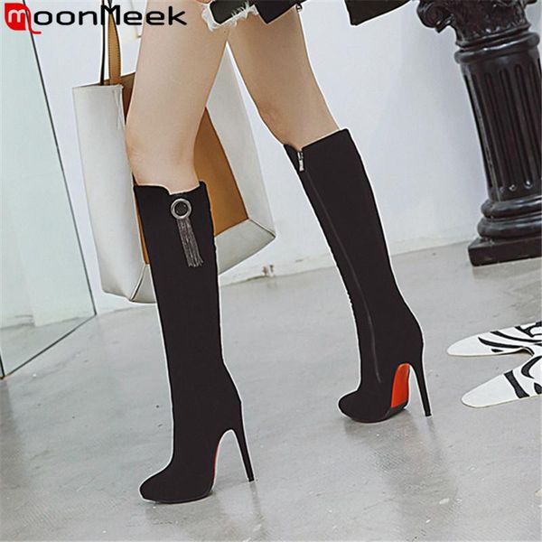moonmeek 2020 new knee high boots women pointed toe zip autumn winter boots thin high heels prom, Black
moonmeek 2020 new knee high boots women pointed toe zip autumn winter boots thin high heels prom, Black
