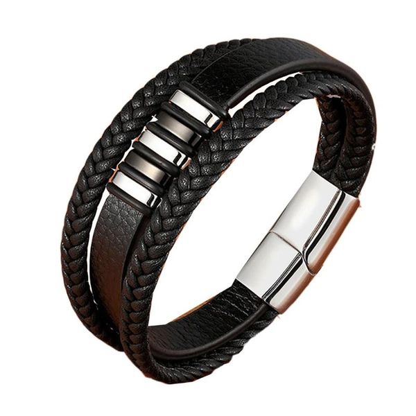 fashion leather bracelet stainless steel leather woven bracelet genuine multilayer men's jewellery, Golden;silver
fashion leather bracelet stainless steel leather woven bracelet genuine multilayer men's jewellery, Golden;silver