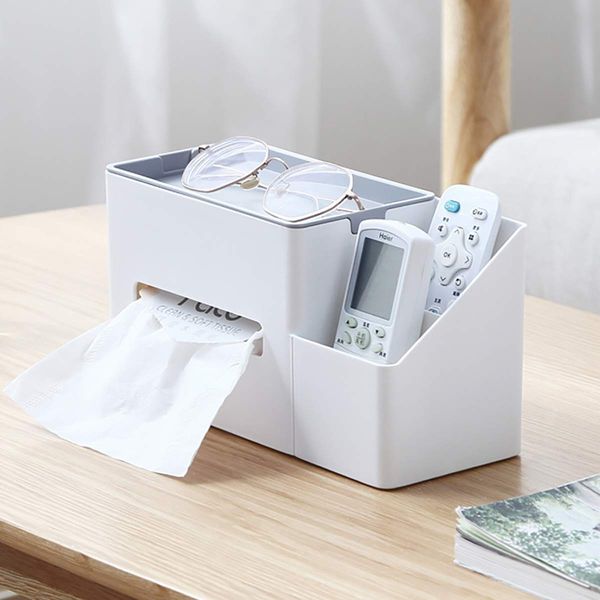 multi-function plastic box phone shelf conditioner tv remote control holder home office storage boxes tissue dispenser