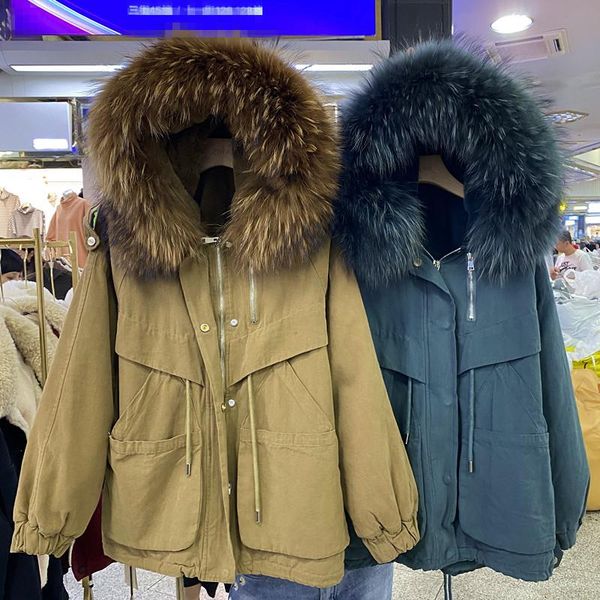 women's down & parkas 2021 winter super large raccoon fur collar jacket women detachable imitation rex liner overcome cotton coat cloth, Black
women's down & parkas 2021 winter super large raccoon fur collar jacket women detachable imitation rex liner overcome cotton coat cloth, Black