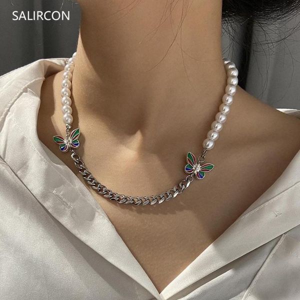 salircon stainless steel butterfly choker necklace fashion imitation pearl chain necklace women punk goth jewelry, Golden;silver
salircon stainless steel butterfly choker necklace fashion imitation pearl chain necklace women punk goth jewelry, Golden;silver