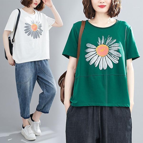 short sleeve t-shirts women summer fashion daisy print office lady vogue chic cotton female oversized korean style patchwork tee1, White
short sleeve t-shirts women summer fashion daisy print office lady vogue chic cotton female oversized korean style patchwork tee1, White