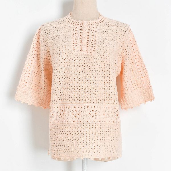 high hollow quality out of crochet retro women mesh half sleeves shirts 2021 will see women's loose pullovers buttons drf5, White;black
high hollow quality out of crochet retro women mesh half sleeves shirts 2021 will see women's loose pullovers buttons drf5, White;black