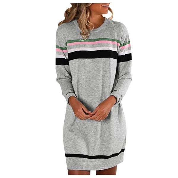 women's plus size derss new knitted long sleeve stripe print round collar pullover autumn winter fashion casual loose vestido#a 201127, Black;gray
women's plus size derss new knitted long sleeve stripe print round collar pullover autumn winter fashion casual loose vestido#a 201127, Black;gray
