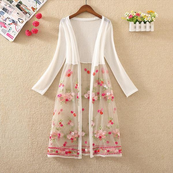 fashion flowers and plants embroidery women jacket 2021 new summer thin medium long cardigan ladies joker shawl coat, Black;brown
fashion flowers and plants embroidery women jacket 2021 new summer thin medium long cardigan ladies joker shawl coat, Black;brown