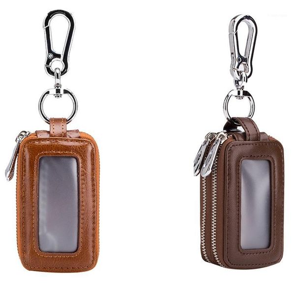 2 pcs leather home car key case double pocket zipper mini wallet keychain transparent pocket yellow & dark brown1
2 pcs leather home car key case double pocket zipper mini wallet keychain transparent pocket yellow & dark brown1