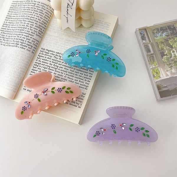 length 9.5 cm large colorful crystal flower leaf hair clamps women semicircle jelly color acetic acid claw clips european female wash ponyta, Slivery;golden
length 9.5 cm large colorful crystal flower leaf hair clamps women semicircle jelly color acetic acid claw clips european female wash ponyta, Slivery;golden
