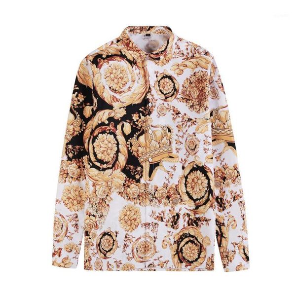 full imprinting vintage crown long sleeves shirt classical design luxury men's blouse aulic pattern style large size loosen 1, White;black
full imprinting vintage crown long sleeves shirt classical design luxury men's blouse aulic pattern style large size loosen 1, White;black