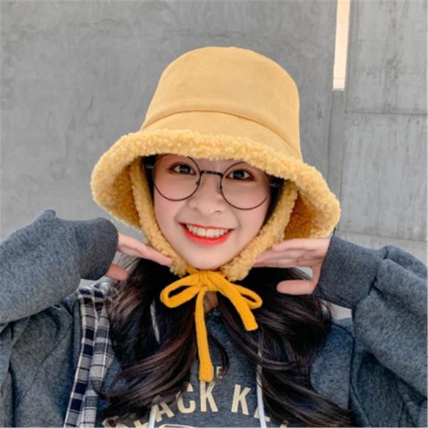 wide brim hats 2021 autumn winter women thick bucket warm ear protection cap solid color thickened lamb wool fisherman hat, Blue;gray
wide brim hats 2021 autumn winter women thick bucket warm ear protection cap solid color thickened lamb wool fisherman hat, Blue;gray
