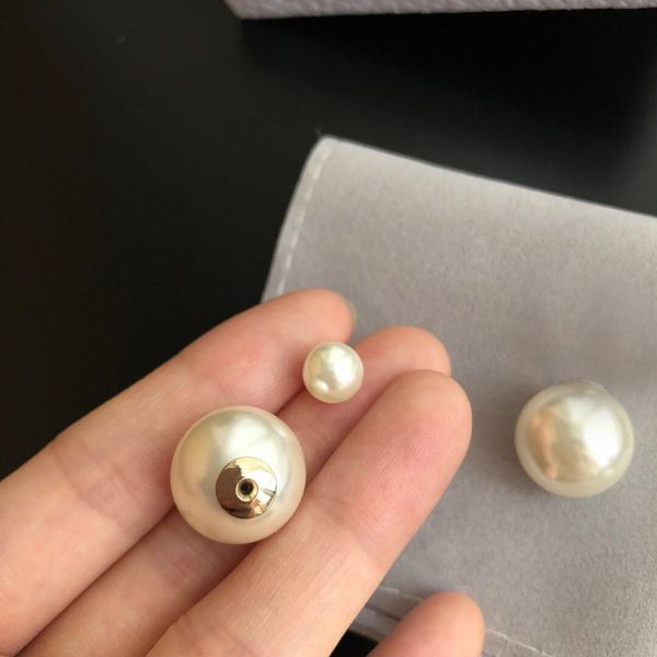 

Fashion Have stamps pearl stud earrings aretes for lady women Party wedding lovers gift engagement jewelry for Bride