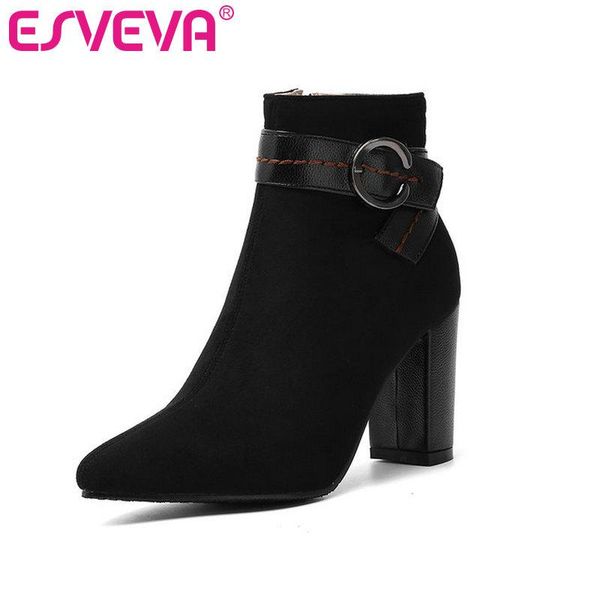 boots esveva 2021 women shoes winter ankle fashion square high heel buckle pointed toe motorcycle platform size 34-43, Black
boots esveva 2021 women shoes winter ankle fashion square high heel buckle pointed toe motorcycle platform size 34-43, Black