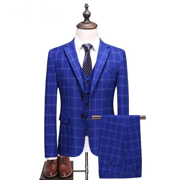 men's suits & blazers (jacket+vest+pants) 2021 spring fashion jacquard men plaid business wedding suit full dress, White;black
men's suits & blazers (jacket+vest+pants) 2021 spring fashion jacquard men plaid business wedding suit full dress, White;black