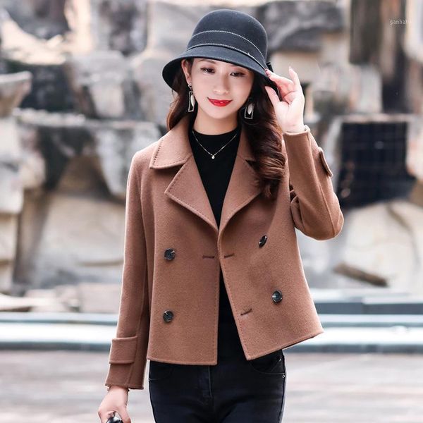 wool double face woolen coat women's 2020 new short short double breasted cashmere woollen coat1, Black
wool double face woolen coat women's 2020 new short short double breasted cashmere woollen coat1, Black