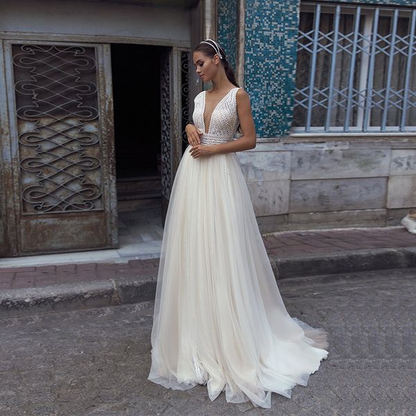 2021 new charming bohemian lace robe de mariee scoop sleeveless backless tulle a line wedding gown bridal es ixqr, White
2021 new charming bohemian lace robe de mariee scoop sleeveless backless tulle a line wedding gown bridal es ixqr, White