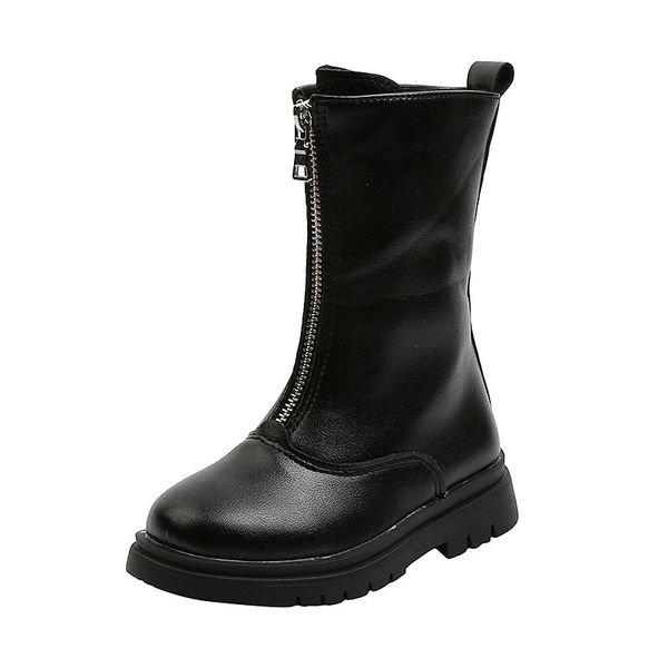 foreign style autumn winter new front zipper children' leather kids versatile warm girl' medium boots 26-36, Black;grey
foreign style autumn winter new front zipper children' leather kids versatile warm girl' medium boots 26-36, Black;grey