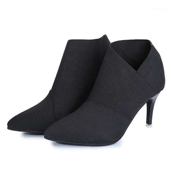 2020 explosive high-heeled short boots women's elastic boots british pointed show thin slim ankle1, Black
2020 explosive high-heeled short boots women's elastic boots british pointed show thin slim ankle1, Black