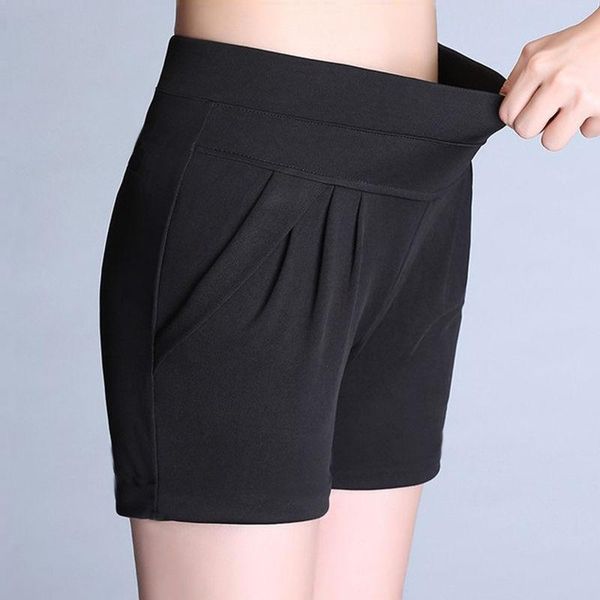 women's shorts summer style elastic waist loose large size black khaki skinny ladies clothing casual plus, White;black
women's shorts summer style elastic waist loose large size black khaki skinny ladies clothing casual plus, White;black
