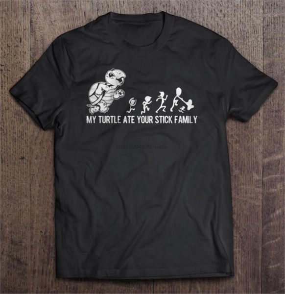 men t shirt my turtle ate your stick family women t-shirt1, White;black