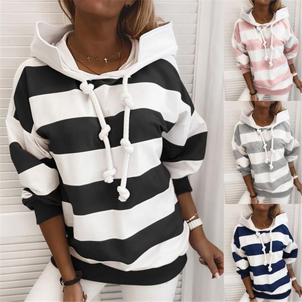 casual pullover women autumn winter sweatsuit long sleeve stripe hoodies drawstring women blouse hooded sweatshirt, Black
casual pullover women autumn winter sweatsuit long sleeve stripe hoodies drawstring women blouse hooded sweatshirt, Black