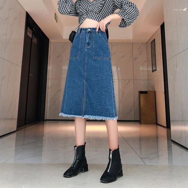 2020 summer female denim skirt preppy style women's clothing with pockets front split tall waist woman a-line skirts wholesale1, Black
2020 summer female denim skirt preppy style women's clothing with pockets front split tall waist woman a-line skirts wholesale1, Black